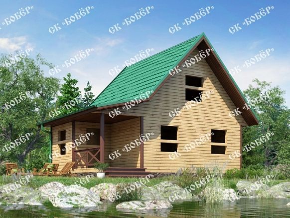 Дачный сруб из бруса 6х8