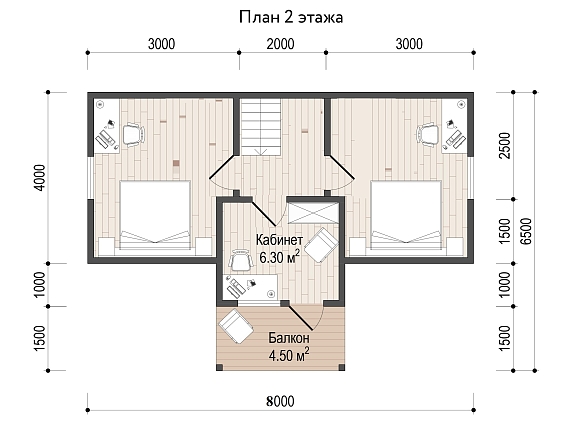 Сруб из бруса 7.5х8. фото